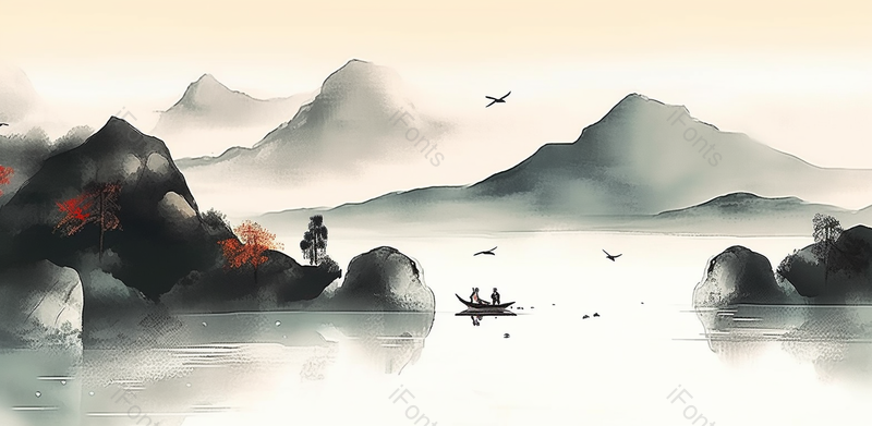 中国风水墨山水意境背景,插画/手绘图,插画/手绘图库,插画/手绘图下载,插画/手绘